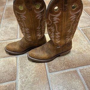 Double H Tan Leather Cowboy Boots